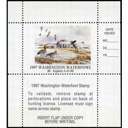 us stamp rw hunting permit rw wa13 washington canada geese 6 1997