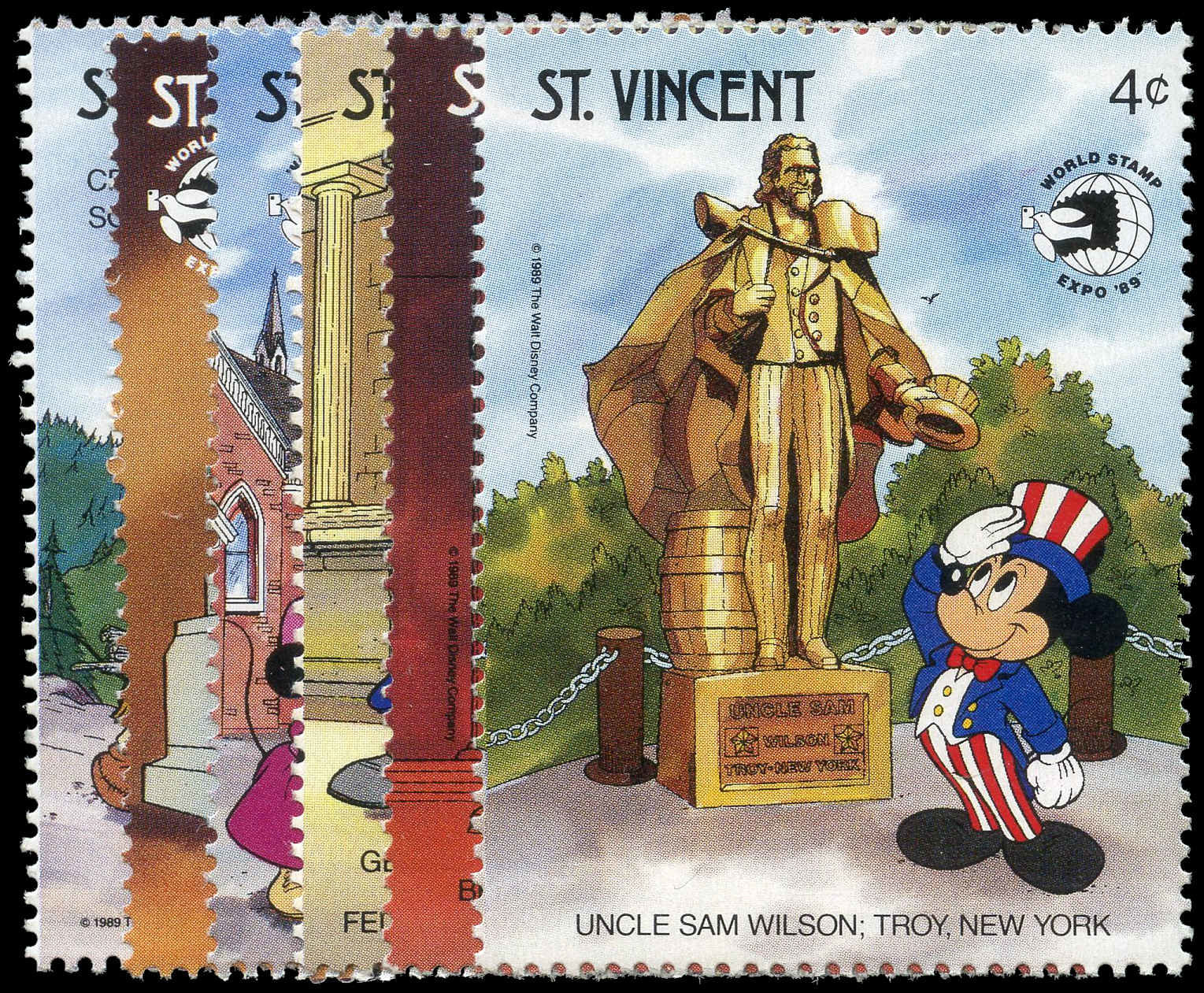 St. Vincent 2249a-i, Disney Mickey's Law & Order Stamps, Sheet of 8 stamps