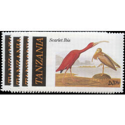 tanzania stamp 306 9 audubon birds 1986