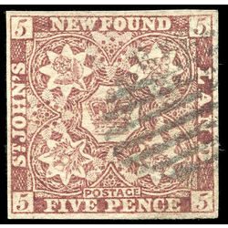 newfoundland stamp 5 pence first issue 5d 1857 U VF 005