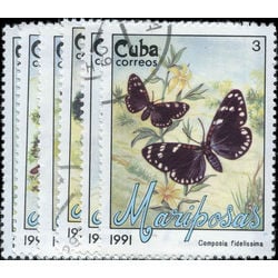 cuba stamp 3287 3292 butterflies 1990