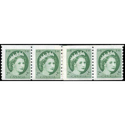 canada stamp 345strip queen elizabeth ii 1954 repair paste up m fnh 001