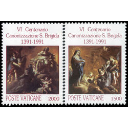 vatican stamp 888 9 cananization of st bridget 600th anniversary 1991