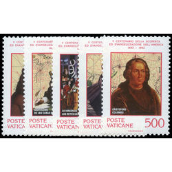 vatican stamp 898 902 discovery and evangelization of america 500th anniversary 1992