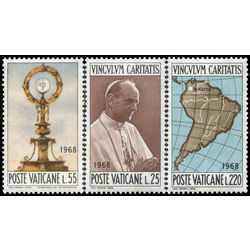 vatican stamp 461 3 visit of pope payl vi to the 39th eucharistic congress in bogota 1968