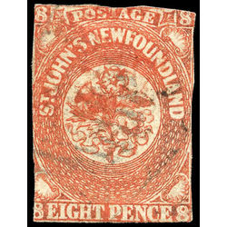newfoundland stamp 8 pence first issue 8d 1857 U VG 007