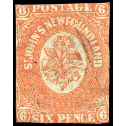 newfoundland stamp 13 1860 second pence issue 6d 1860 u f 008