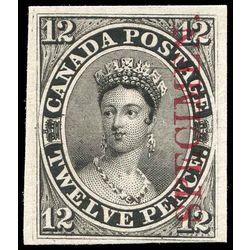 canada stamp 3pi queen victoria plate proof on card 12d 1851 M VF 001