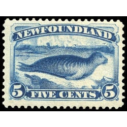 newfoundland stamp 54 harp seal 5 1887