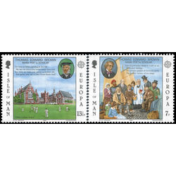 isle of man stamp 174 5 europa poet and scholar 1980