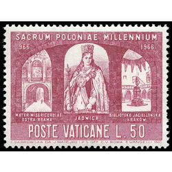 vatican stamp 436 millenium of christianization of poland 50l 1966