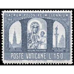vatican stamp 437 millenium of christianization of poland 150l 1966