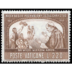 vatican stamp 438 millenium of christianization of poland 220l 1966