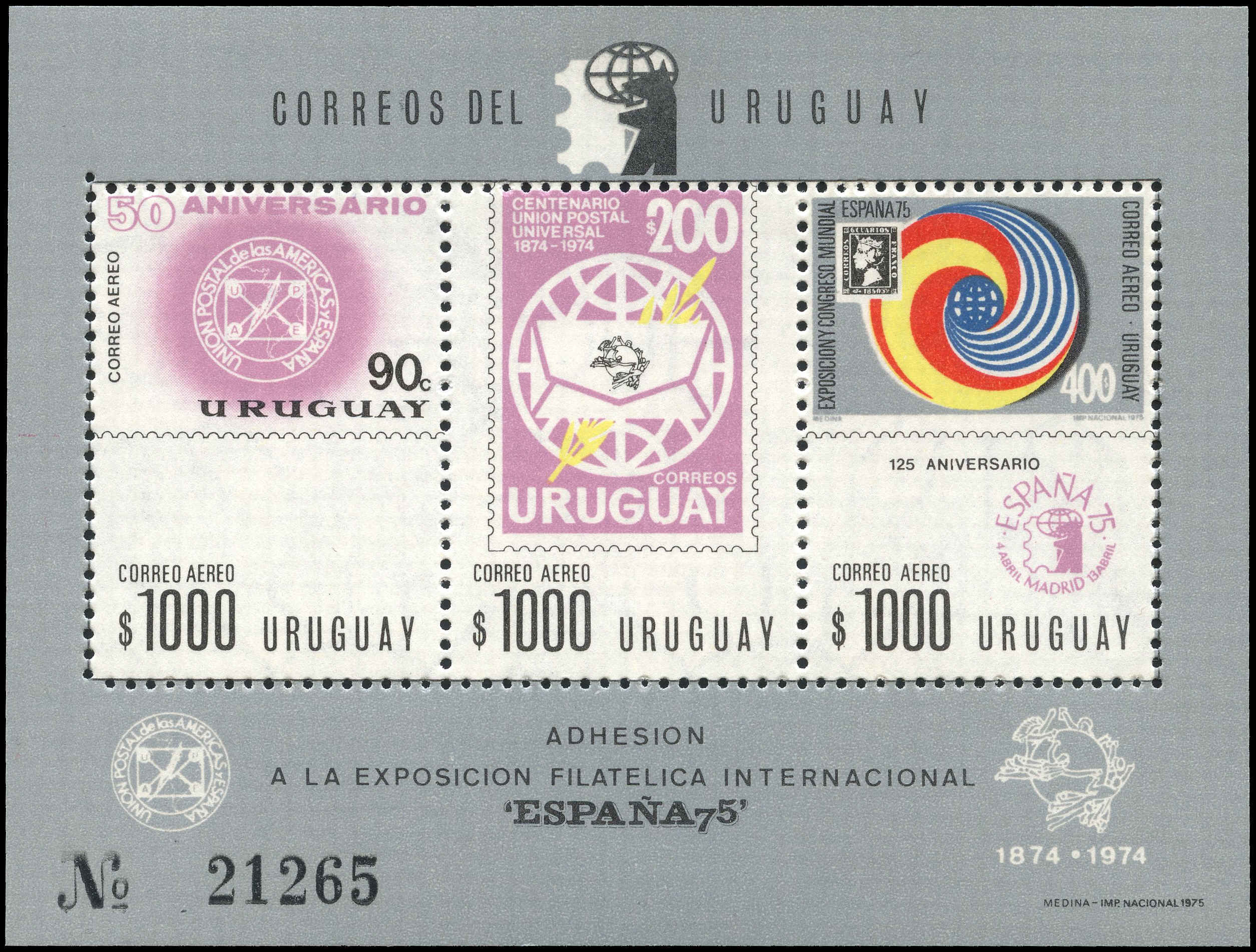 DEP DEP5 Uruguay 1014/15 1979 Uruguay 79 Exposition Philatélique International Jeux 