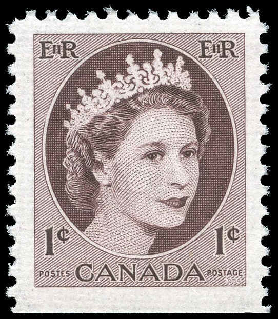 Buy Canada #337as - Queen Elizabeth II (1956) 1¢ - Single with