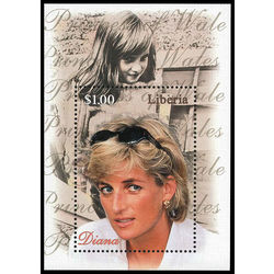 liberia stamp d5 diana 1 00 1988