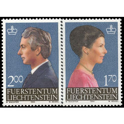 liechtenstein stamp 799 800 princess marie aglae and prince hans adam 1984