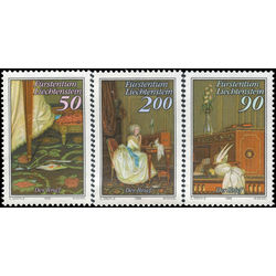 liechtenstein stamp 898 900 portrait of marie therese de lamballe by anton hickel 1988