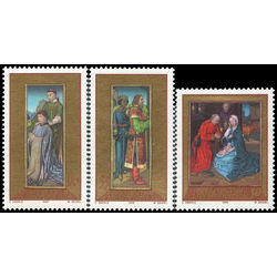 liechtenstein stamp 918 20 details of the triptych adoration of the magi by hugo van der goes 1989