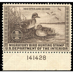 us stamp rw hunting permit rw6 green winged teal 1 1939 m 002