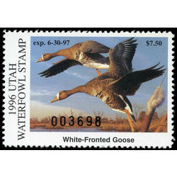 us stamp rw hunting permit rw ut11 utah white fronted goose 7 50 1996