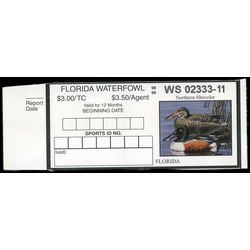 us stamp rw hunting permit rw fl20 florida shoveler 3 1998
