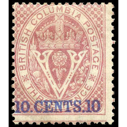 british columbia vancouver island stamp 10 surcharge 1867 m fog 001