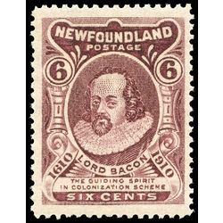 newfoundland stamp 98 lord bacon 6 1911