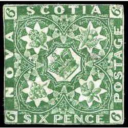 nova scotia stamp 5 pence issue 6d 1857