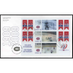 canada stamp 2340 montreal canadiens 100th anniversary 9 2009 FDC