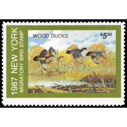 us stamp rw hunting permit rw ny3 new york wood ducks 5 50 1987