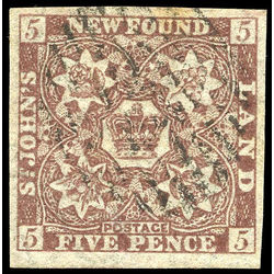 newfoundland stamp 12ai 1860 second pence issue 5d 1860 u vf 001