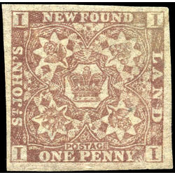 newfoundland stamp 15a 1861 third pence issue 1d 1861 u vf 001