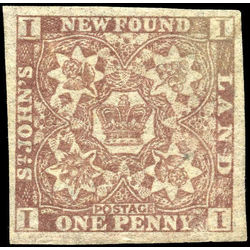 newfoundland stamp 15a pence third issue 1d 1861 U VF 001