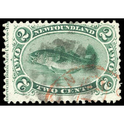 newfoundland stamp 24 codfish 2 1871 u f 008