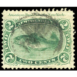 newfoundland stamp 24a codfish 2 1866 u vf 004