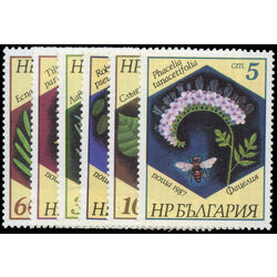 bulgaria stamp 3266 71 bees and plants 1987