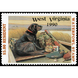 us stamp rw hunting permit rw wv7 west virginia labrador retirever and decoy 5 1990