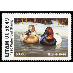 us stamp rw hunting permit rw ut5 utah canvasbacks 3 30 1990