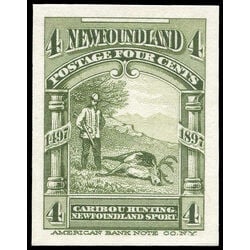 newfoundland stamp 64p caribou hunting 4 1897