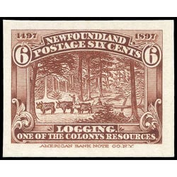 newfoundland stamp 66p logging 6 1897