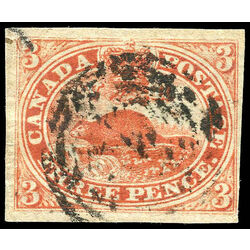 canada stamp 4 beaver 3d 1852 u vf 024