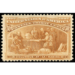 us stamp postage issues 239 columbus at la rabida 30 1893 m nh 001
