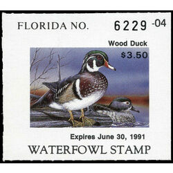 us stamp rw hunting permit rw fl12 florida wood duck 3 50 1990