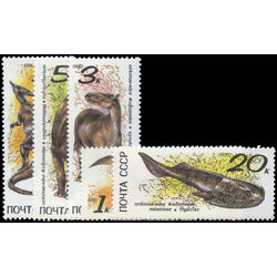 russia stamp 5920 4 prehistoric animals 1990