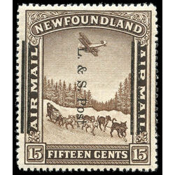 newfoundland stamp 211iii dog sled and airplane 15 1933 m vfnh 001
