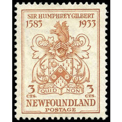newfoundland stamp 214 gilbert coat of arms 3 1933