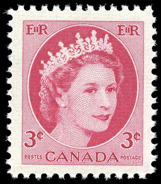 Download Buy Canada #339ii - Queen Elizabeth II (1954) 3¢ | Arpin Philately