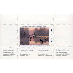 canadian wildlife habitat conservation stamp fwh14 ringnecked ducks 8 50 1998