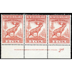 canada revenue stamp nfr46 caribou 5 1966 M FNH PLATE STRIP 002